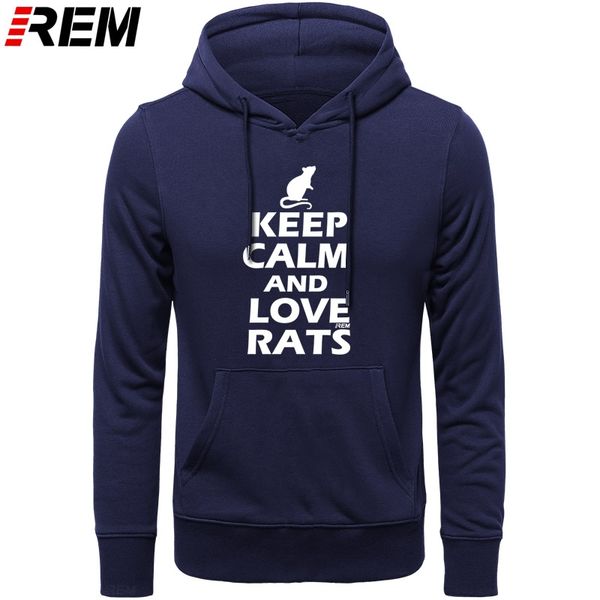 

keep calm and love rats fashion casual funny mans hoodies, sweatshirts, Black