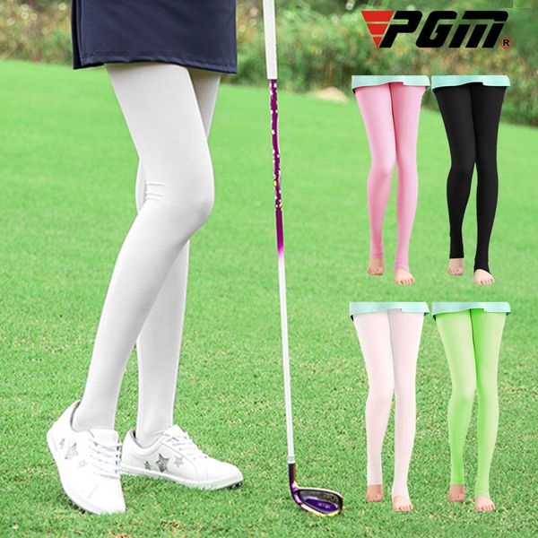 

translucent elastic legging stocking women sunscreen panty-hose golf outdoor pants uv-proof light thin smooth long leg socks, Gary;green