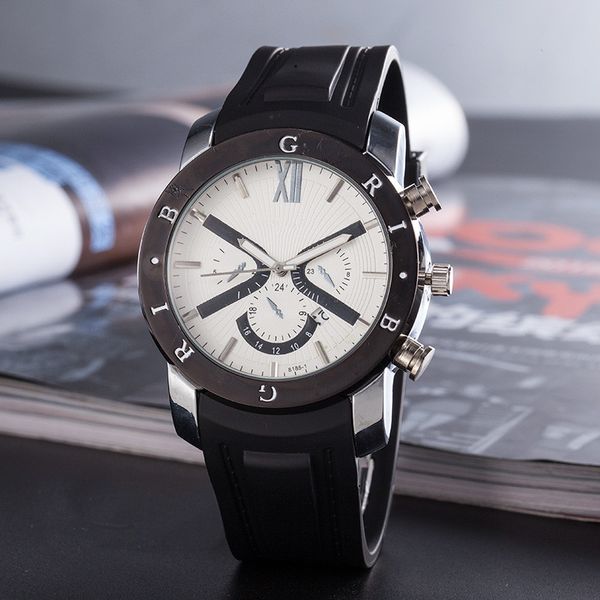 

2020 bvlga brand good quality mens luxury watch quartz three colors glue blet fashion watch sell well watches and gifts, Slivery;brown