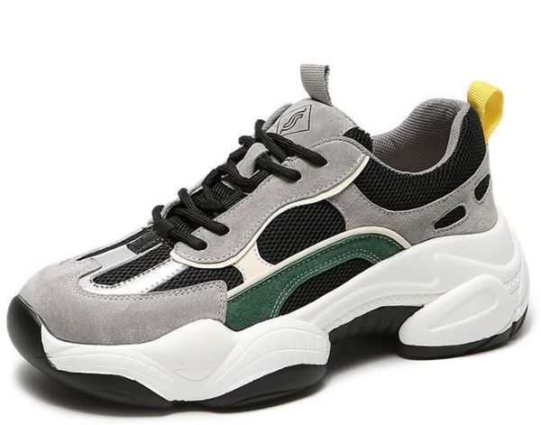 

2019 dad women's shoes with thick soles and high ventilation girl ladies athletic sports running shoes walking gym jogging shoes online, White;red