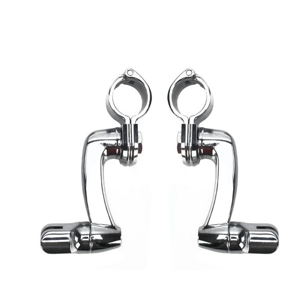 

1-1/4" chrome adjustable highway foot pegs rest mount clamps for harley sportster touring dyna for yamaha