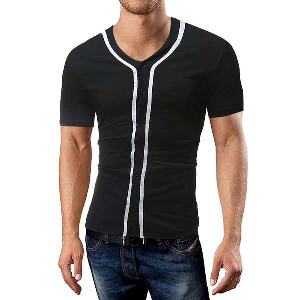 

high street мужские повседневные тройники с пуговицами мужской летний круглый вырез футболки с коротким рукавом топы бесплатная доставка, White;black