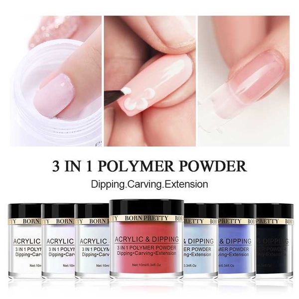 

born pretty 10ml 3 in 1 polymer acrylic dipping carving extension carving tips acrylic, Silver;gold