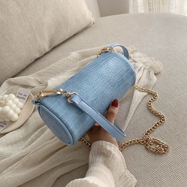 

fashion crocodile pattern women bag pu leather crossbody bags for women 2020 chain solid color travel small shoulder handbags
