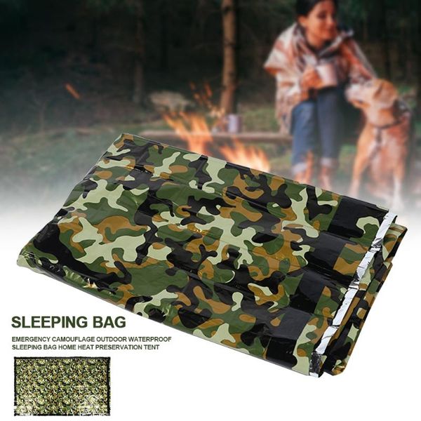 

soft heat preservation camping survival sleeping bag foldable outdoor waterproof blanket emergency camouflage home travel tent