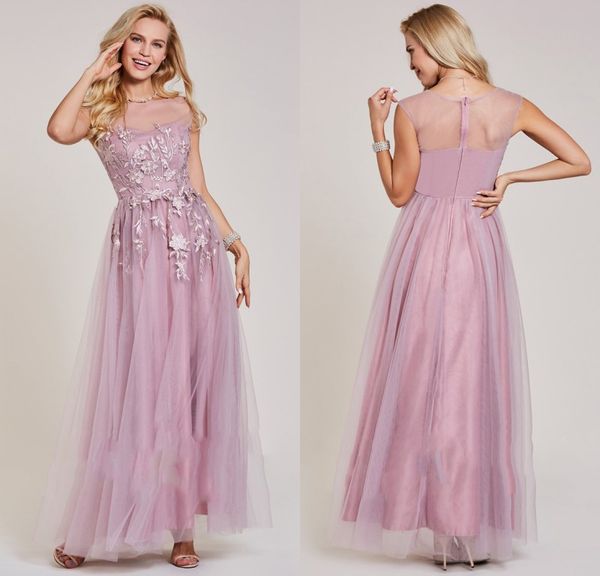 

pink 2020 a line evening dresses jewel applique satin and tulle customized prom dress ankle length formal dresses, Black;red