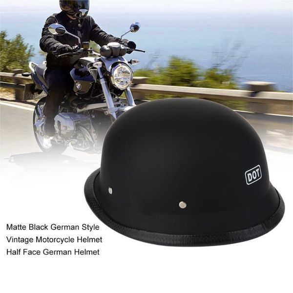 

2018 half face german helmet motorcycle helmet matte black german style vintage motorcycle comfortable durable hot
