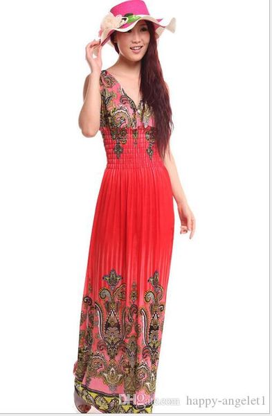 

2016 новых женщин длинный вечер bohemia печать plus большого размера макси платья женские платья топы, Black;gray