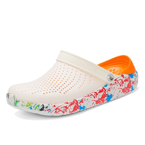 

2020 new summer sandals men shoes printed slipper man mule, Black