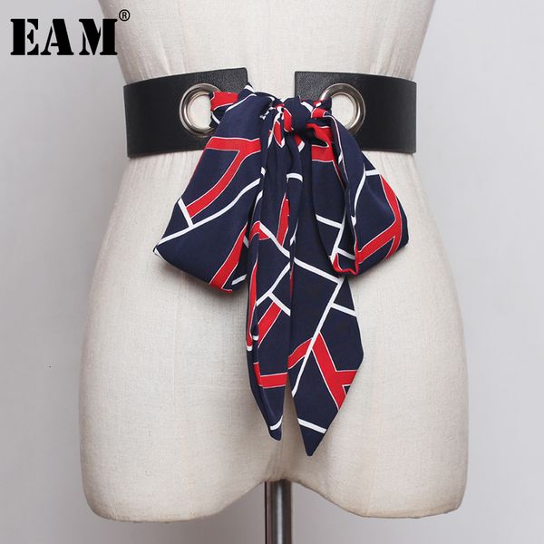 

eam] pu leather scarf bandage split joint long belt personality women new fashion tide all-match autumn winter 2019 1b854, Black;brown