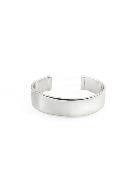 

2019 new arrivals smooth open bangle shiny rhodium plated cuff jewelry, Black