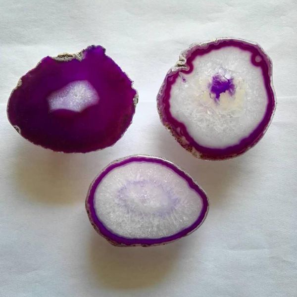 1 шт. Природа Agate Wind Chimes Roachers Фиолетовый кварцевый камень Нерегулярный кулон большой аметист каменной чашки коврик