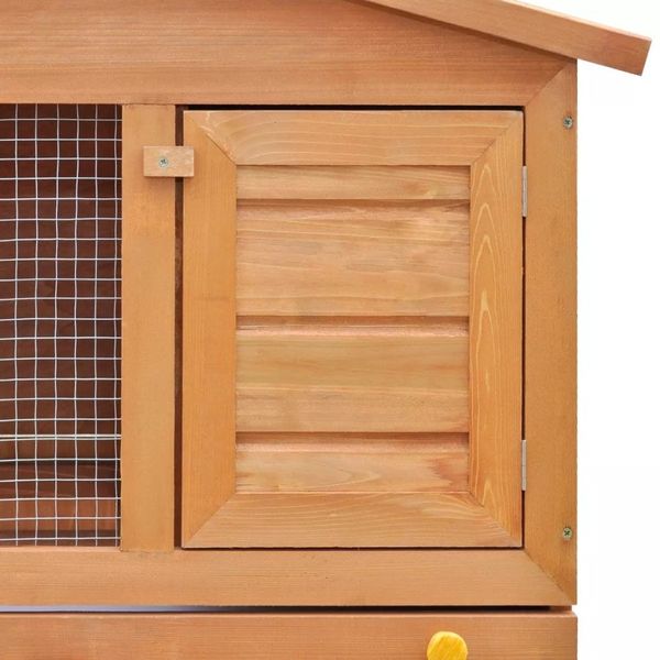 

outdoor rabbit hutch small animal house pet cage 3 doors wood other bird supplies