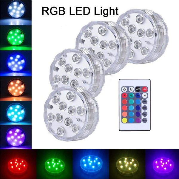 

10 led flashing color changing submersible led lights decorative fish bowl light vase base floral lamp for wedding halloween party