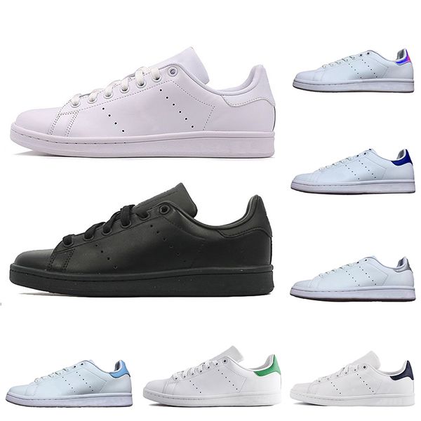 

2019 new smith casual shoes raf simons stan smiths spring copper white pink black fashion man leather brand woman shoes flats sneakers, White;red