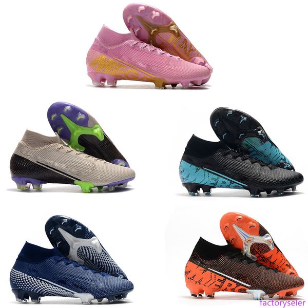 

durable mens boys soccer cleats superfly 7 elite se fg football boots cr7 neymar soccer shoes mercurial vapors 13 size 39-45 exquisite