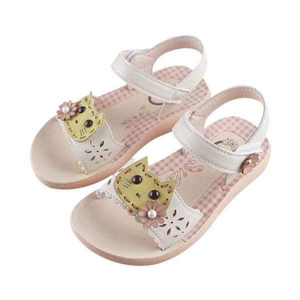 

summer kids sandals cute princess sandals casual children girl anti-slip flat with walking shoes, Black;red