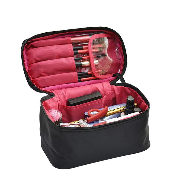 

nylon waterproof large capacity portable cosmetics case travel organizer multifunctional makeup bag zipper closure