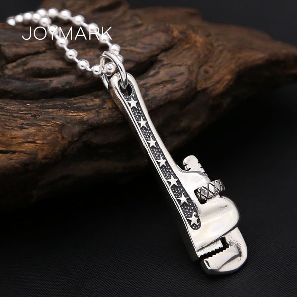 

925 sterling silver monkey spanner pendant for men retro thai silver wrench tool personalized pendant father's day gift tsp263