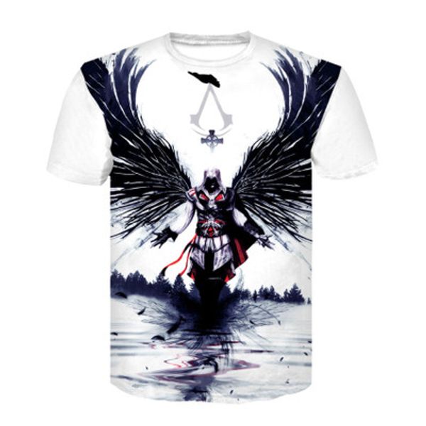 

angel new fashion 3d printed angel wings brand t shirt men / women summer tee shirt homme hip hop t shirt ypf299, White;black