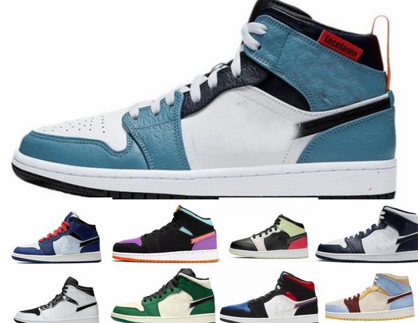 

high 1 og travis scotts x men shoes turbo green origin story gs nrg x union women retroes 1s unc white blue shoes, Black