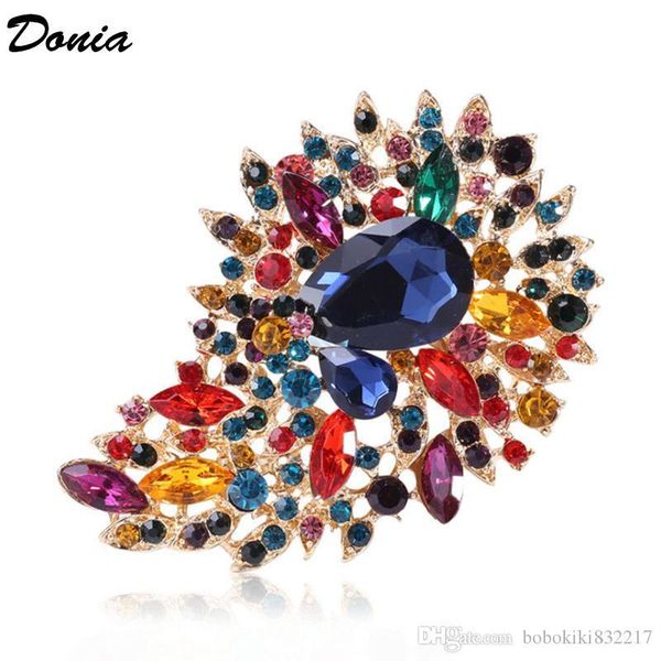 

donia jewelry european and american popular brooch exaggerated large glass birthday brooch gift brooch coat scarf accessories, Gray
