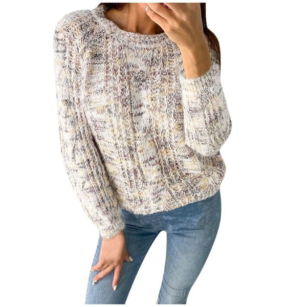 

women casual sweater autumn winter long sleeve thicken pullover female o-neck outdoor keep warm knitted sweater pullover #bl35, White;black