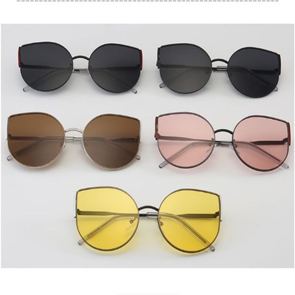 

1pcs fashion new sunglasses women vintage gradient glasses retro cat eye sun glasses female eyewear uv400 metal, White;black