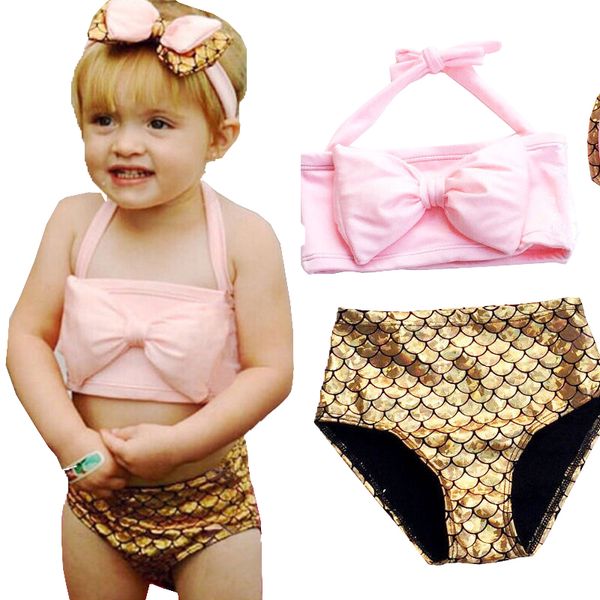 

two-piece little girl mermaid swimsuits baby kids girls bikini suit swimsuit swimwear bathing swimming costume clothes swimmer