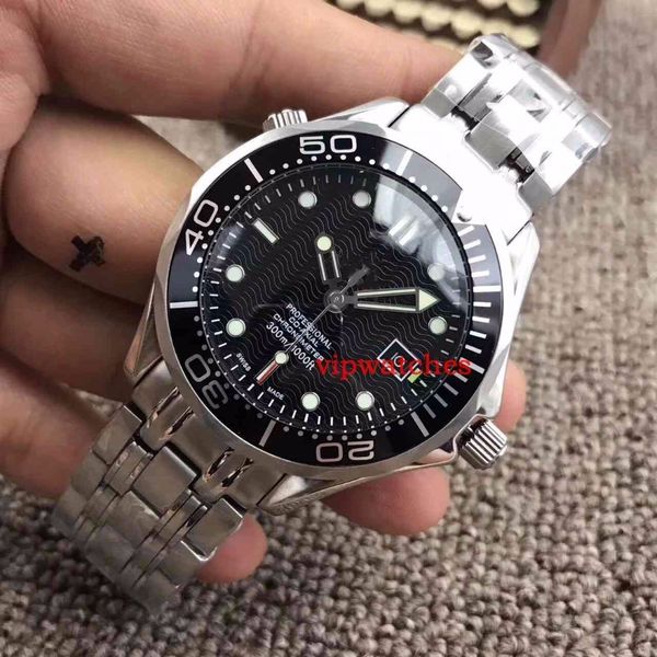 

luxury professional 300m james bond 007 watch master co-axial automatic movment stainless strap sport mens wristwatch watches wristwatches, Slivery;brown