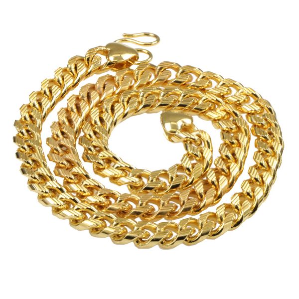 

weighty heavy 120g 18ct real yellow solid gold filled men's necklace curb link chain 10mm jewelry, Silver