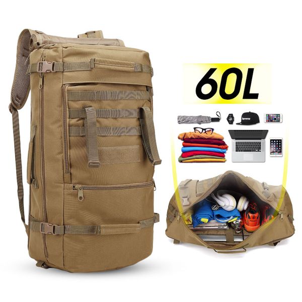 

60l tactical bag hunting camping rucksack waterproof mountaineering outdoor army nylon 900d large capacity sport bags