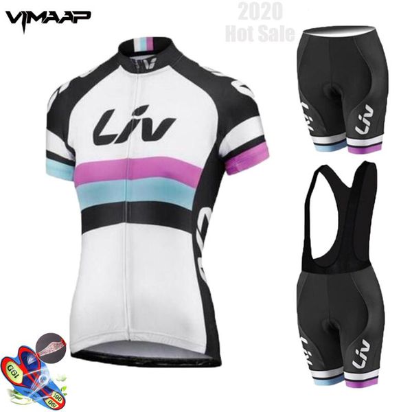 

2020 liv new arrivals women's cycling jerseys set short sleeve bicycle clothing quick-dry riding bike clothes ropa ciclismo, Black;blue
