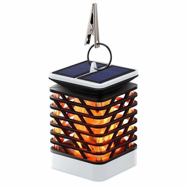

75led flame flicking solar lantern dancing fire lantern hanging solar garden light for patio umbrella tree pool pavilion porch