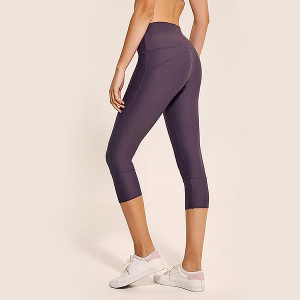

lu-42 high waist women yoga legging capris candy color sports elastic fitness leggings slim running gym pants tight, White;red