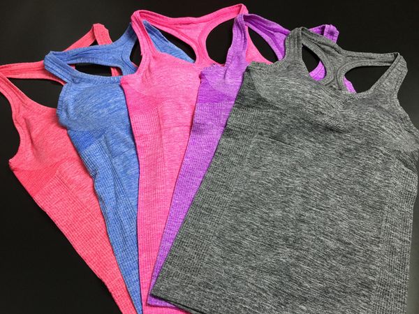 

5 color absorb sweat quick drying professional padded sports tank vest bra running wireless running underwear for women, Black;blue