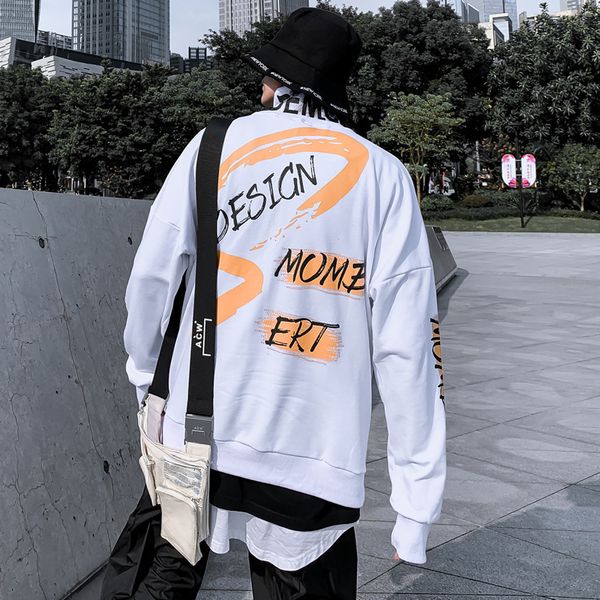 

hoodies men's wear 2019 autumn long sleeve high street hip hop easy printing hair circle stand lead sweaterhoodie hoodie, Blue;black