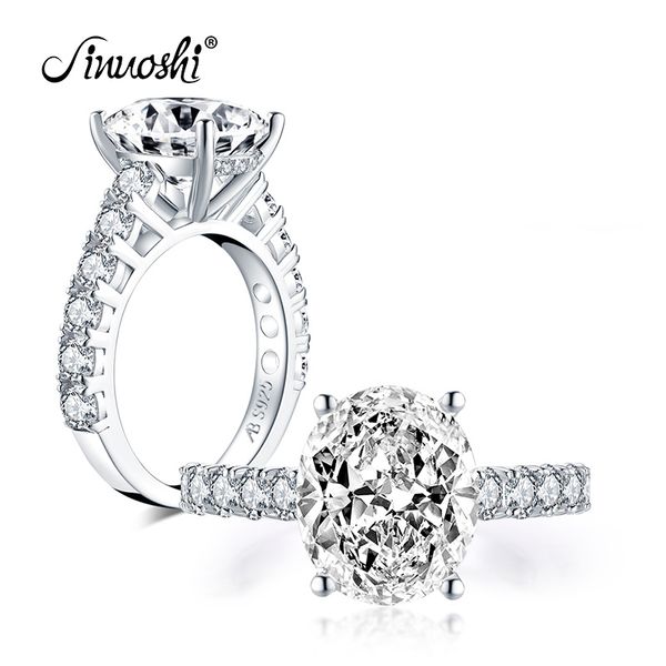

ainuoshi мода стерлингового серебра 925 10x12mm big oval cut обручальное кольцо имитация алмазный свадебные 5.0ct свадебные кольца ювелирные, Slivery;golden