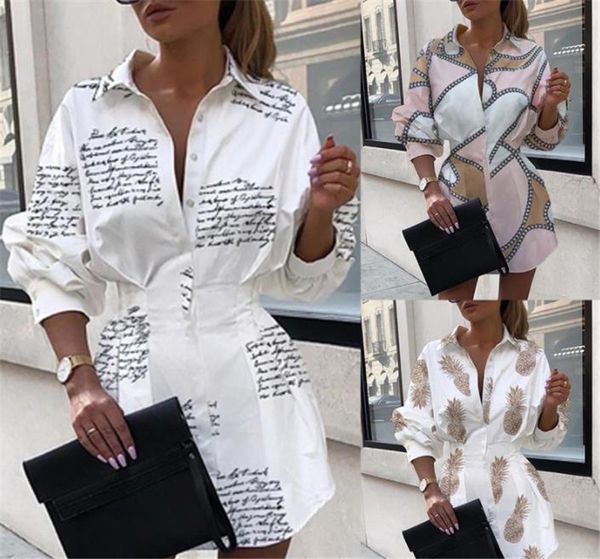 

chain women shirt dresses loose long sleeve lapel neck women dresses casual designer female clothes, Black;gray