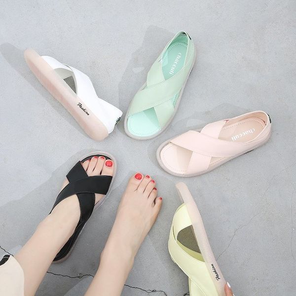 

slippers casual beach shoes lady flower slides transparent heel slipers women sabot girl flat summer soft 2020 rubber, Black