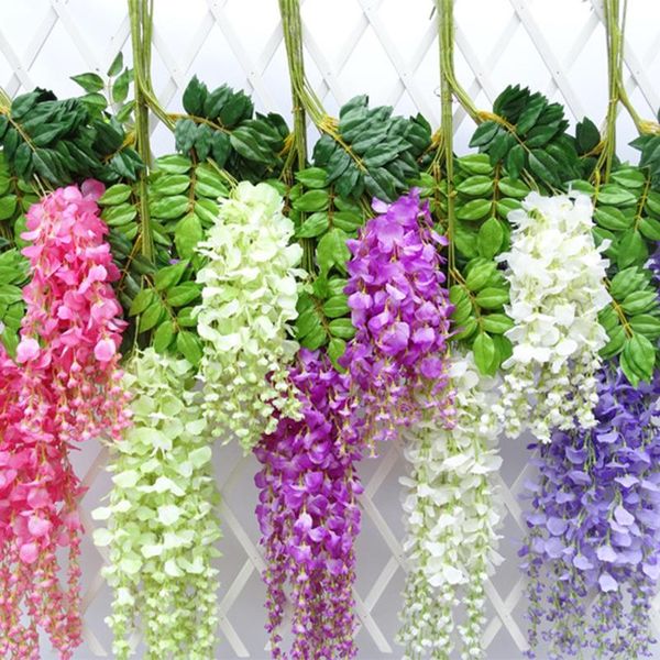 

75cm and 110cm artificial flower hanging plant silk wisteria fake garden hanging plants wedding decoration home garden supplies