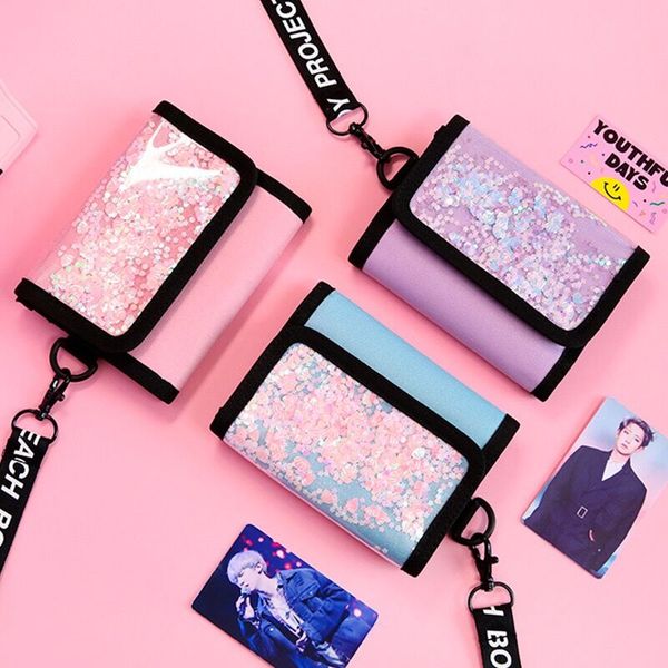 

bentoy milkjoy star almost blue neck wallet special halter girls coin purse ins canvas pvc card holder bag clutch women handbags, White