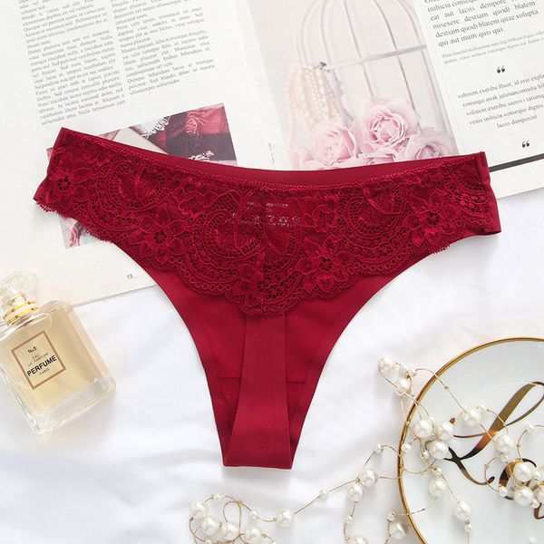 

female intimates underwear lace t-back panties women thongs g string culotte lingerie, Black;pink