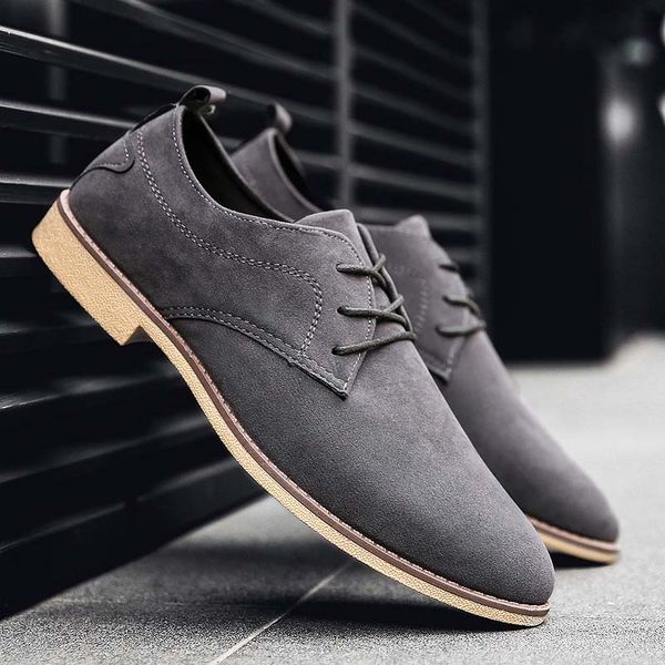 

bomkinta 2018 spring autumn casual leather shoes men suede mans oxfords outdoor flats lace up men shoes drive moccasins, Black