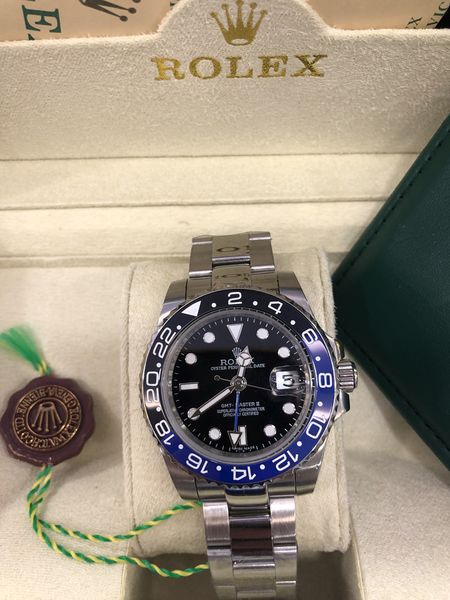 

with original box batman automatic mechanical gmt rubber strap black blue bezel big magnifier sapphire glass 40mm men watches wristwatches, Slivery;brown