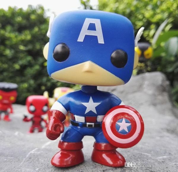

good funko pop captain america marvel comics bobble exclusive vinyl action figure with box #386 gift doll toy