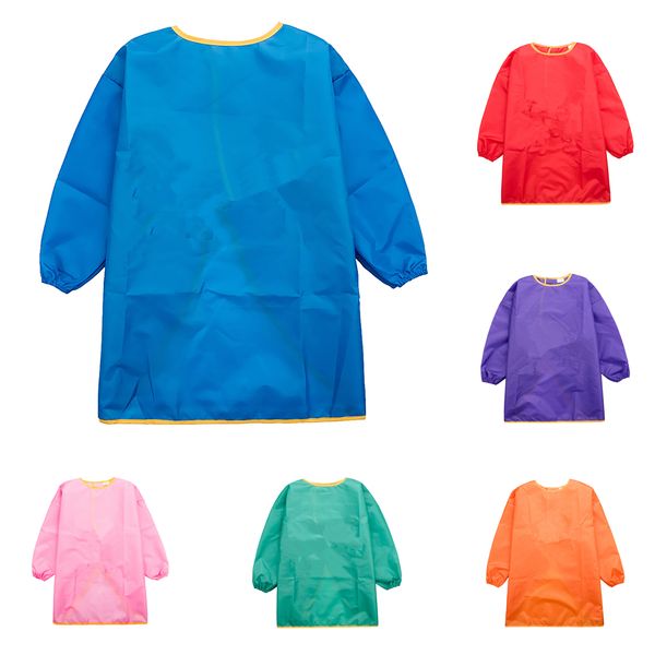 

long sleeve apron drawing painting sand tower smock kids children craft art for home travel outdoor - s/m/l