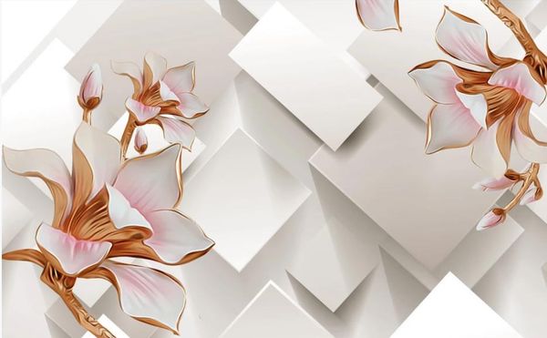 

custom any size p embossed magnolia square modern wallpaper for living room