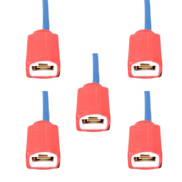 

5 pcs/set h1 car ceramic socket plug connectors adapter pigtails for auto headlights