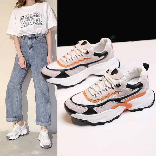 

обувь женщина flats all-match круглый toe теннис женский повседневный sneaker wedge basket 2020 платье платформы summer дышащий, Black
